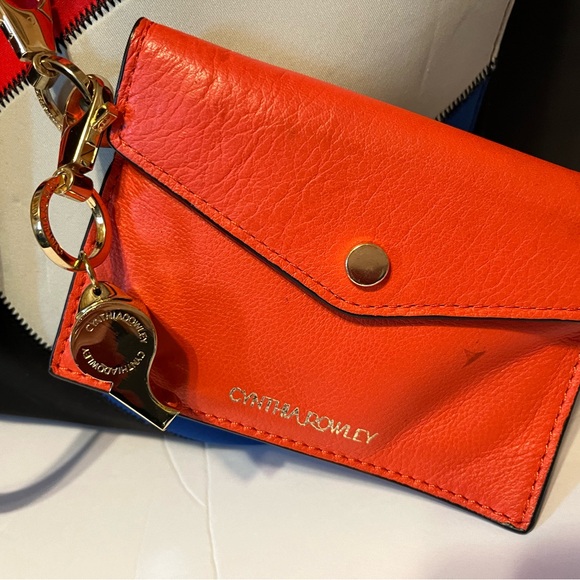 Cynthia Rowley Neoprene/Leather Tote Shoulder Bag Color Block Blue Black Red - Picture 3 of 11